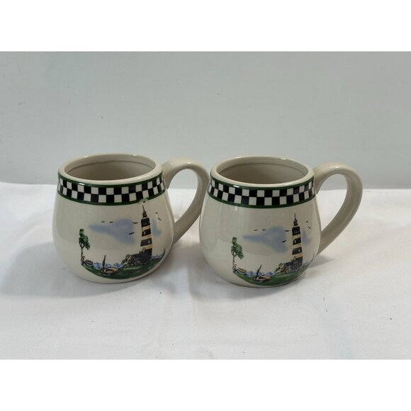 Set Of 2 Alco Industries Lighthouse Themed Ceramic Mugs - Picture 3 of 3